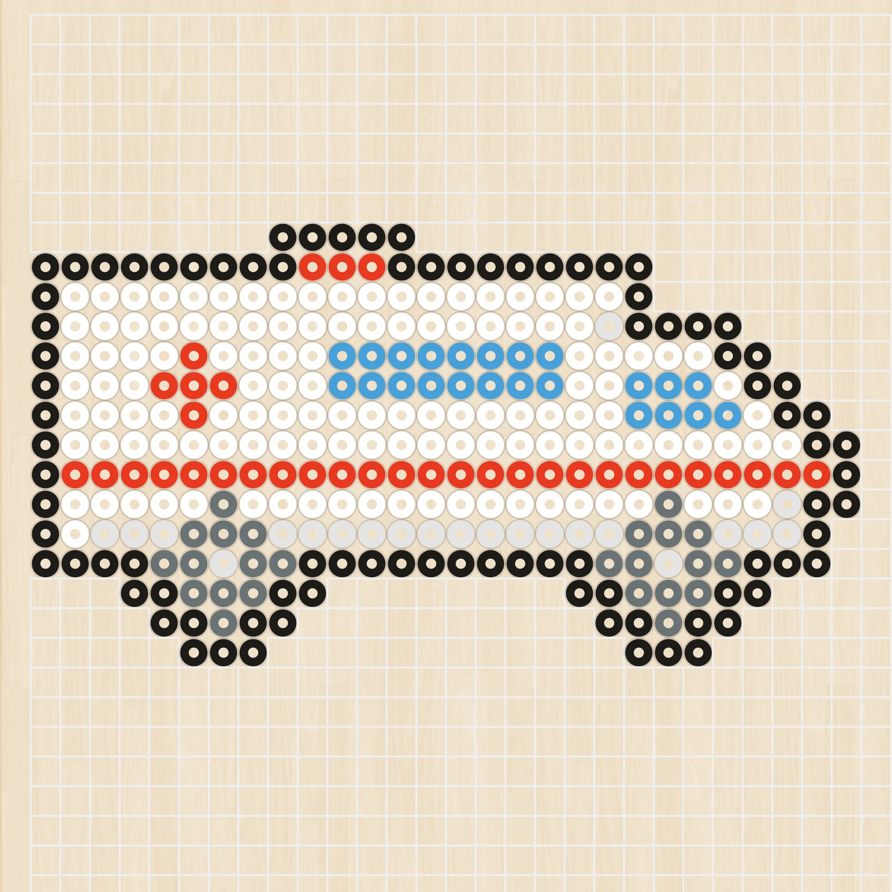 アイロンビーズ 図案 乗り物 救急車