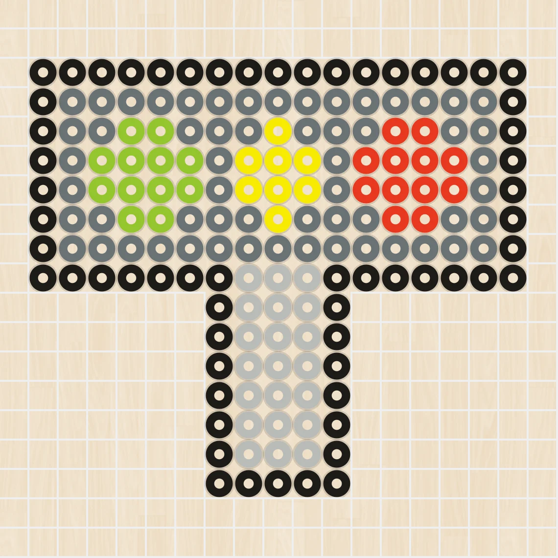 アイロンビーズ 図案 乗り物 ミニ信号機