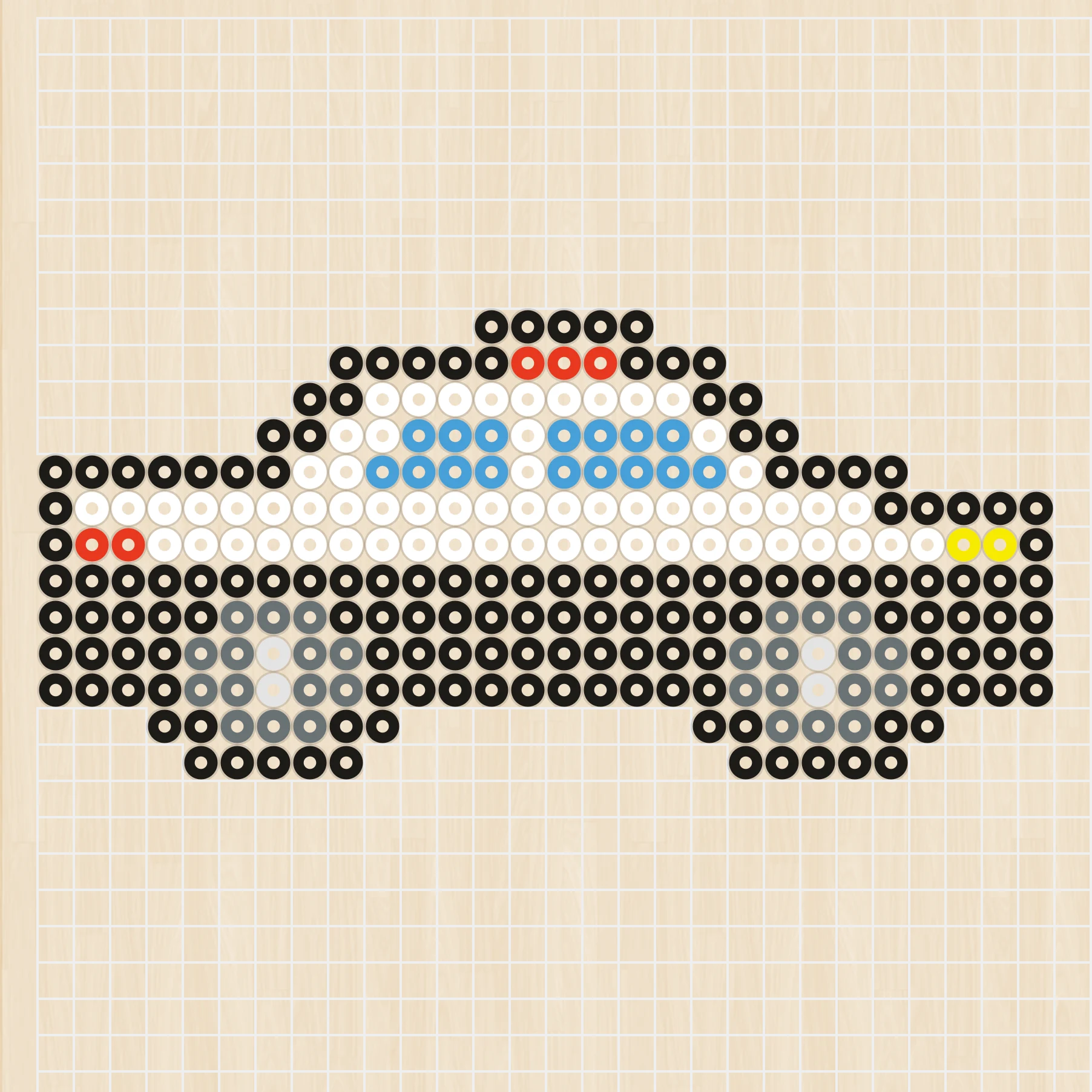アイロンビーズ 図案 乗り物 パトカー
