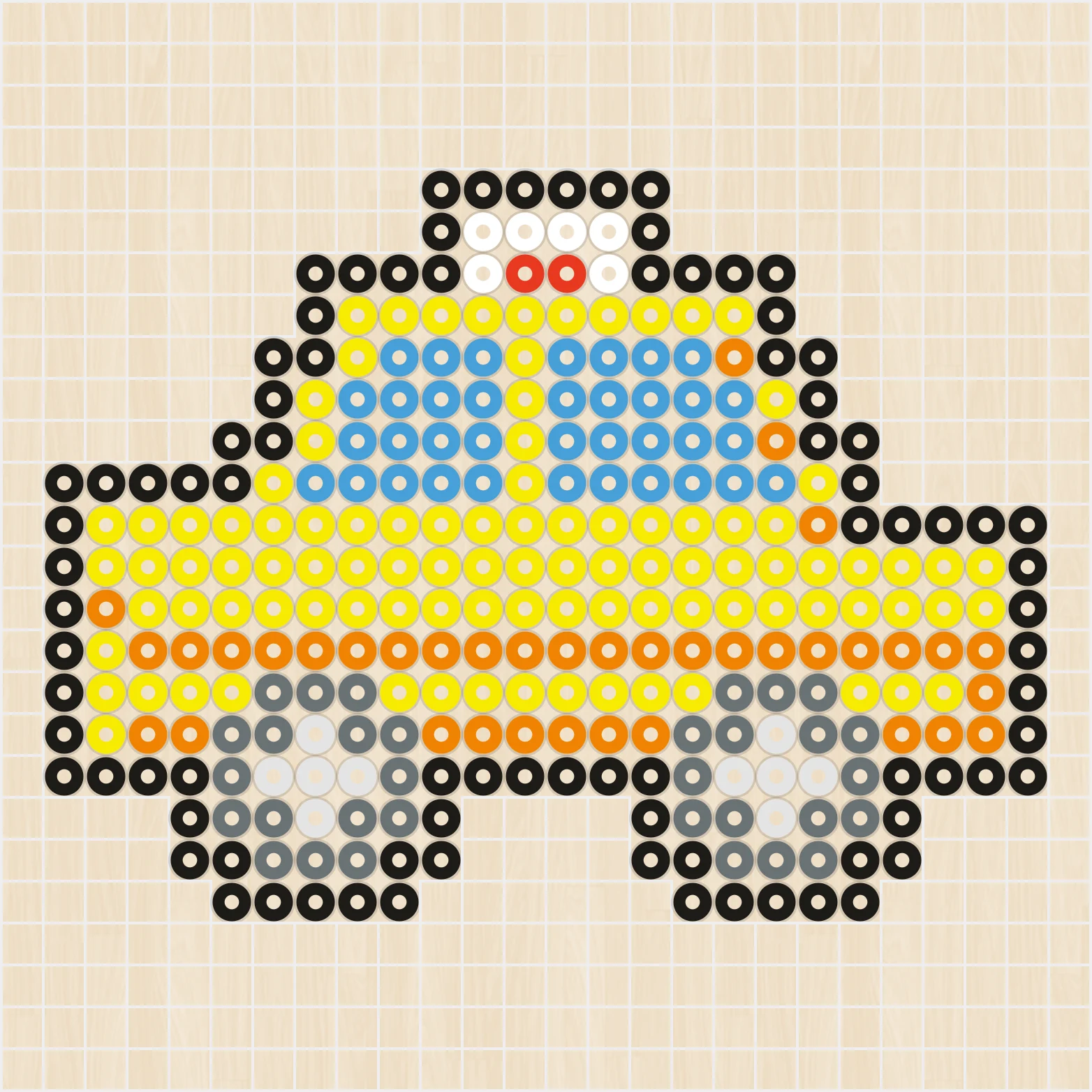 アイロンビーズ 図案 乗り物 タクシー