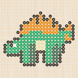 アイロンビーズ 図案 ステゴサウルス