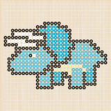 アイロンビーズ 図案 トリケラトプス