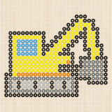 アイロンビーズ 図案 ショベルカー