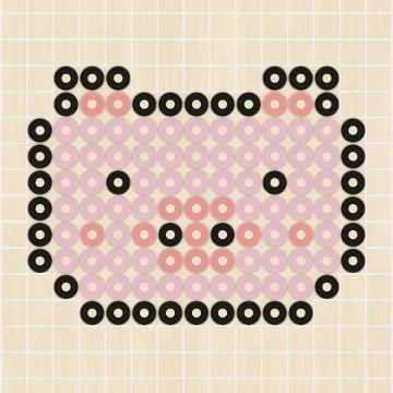 アイロンビーズ 図案 動物 ぶた