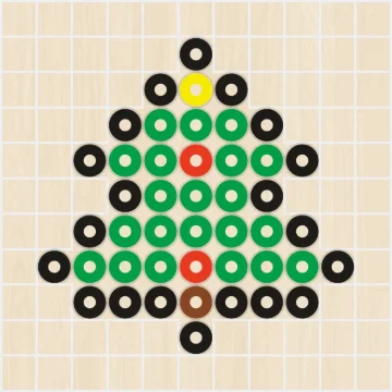 アイロンビーズ 図案 クリスマス ミニツリー