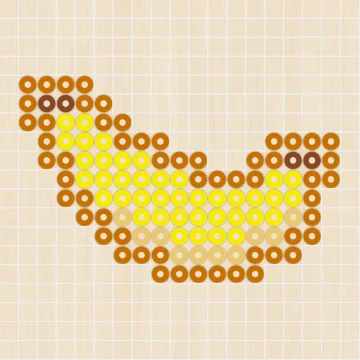 アイロンビーズ 図案 食べ物・スイーツ バナナ
