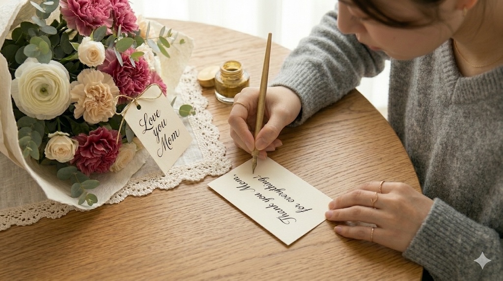 メッセージカードを書くイメージ