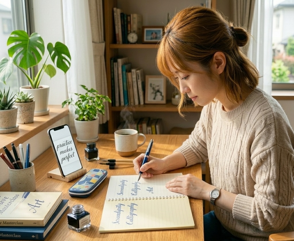 筆記体を練習するイメージ