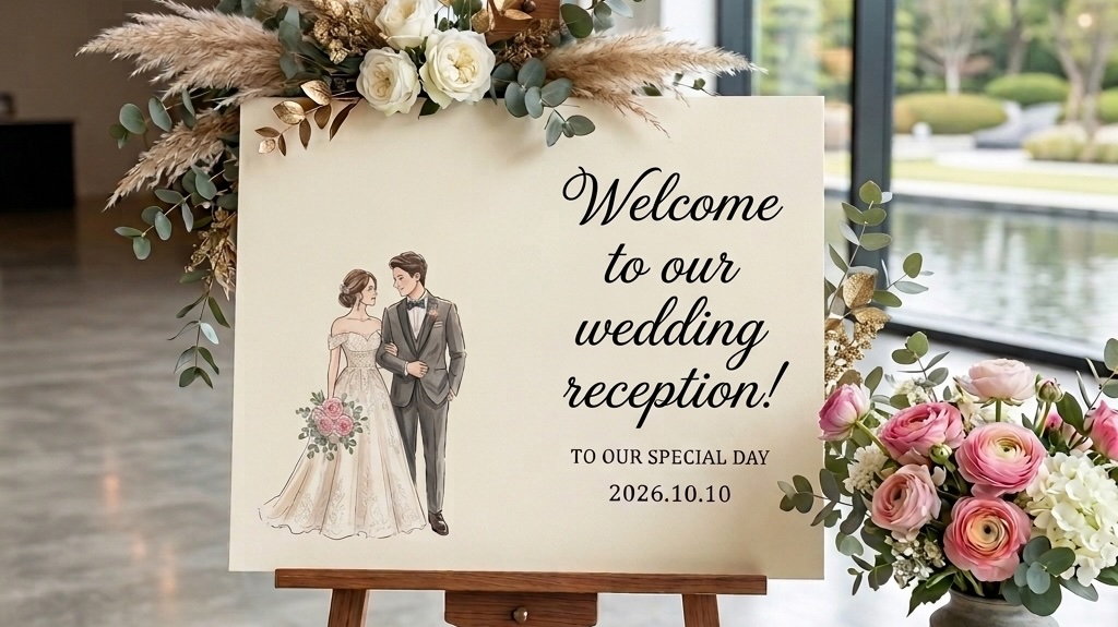 大切な結婚式を、心温まる手書きの筆記体で。